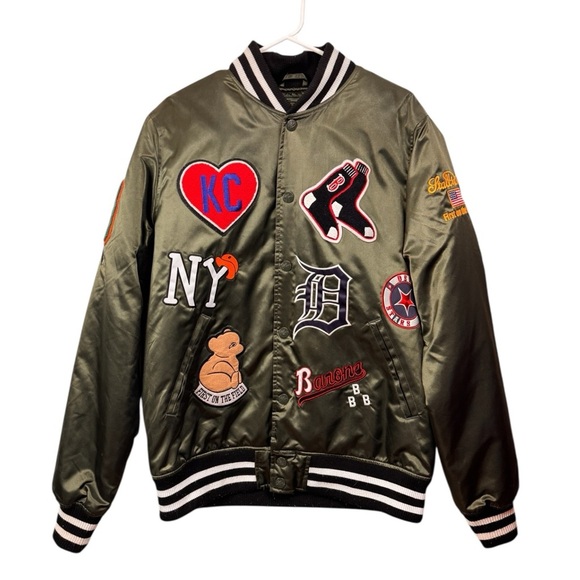 Stall & Dean Other - Stall & Dean Jacket Size XL First on the Field Zip Up Green Patches Baseball